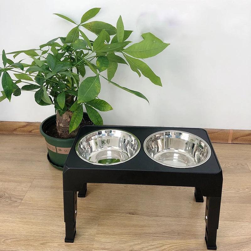 AscentPets Adjustable Elevated Dog Bowl Stand (with Bowls) - Ascent Pets