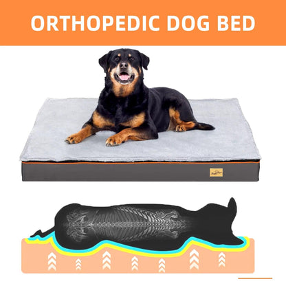 AscentPets Orthopedic Memory Foam Waterproof Dog Bed for Large Dogs (with Removable Cover) - Ascent Pets