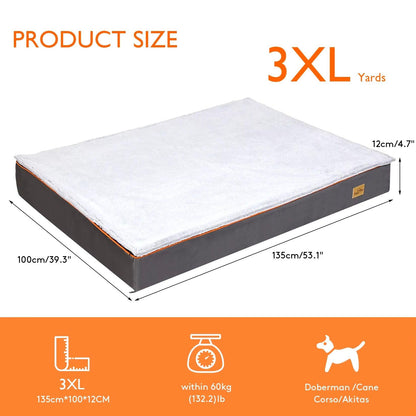 AscentPets Orthopedic Memory Foam Waterproof Dog Bed for Large Dogs (with Removable Cover) - Ascent Pets