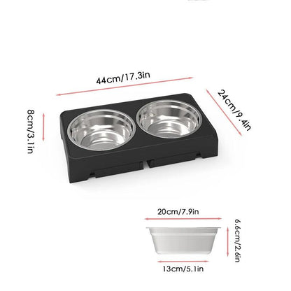 AscentPets Adjustable Elevated Dog Bowl Stand (with Bowls) - Ascent Pets