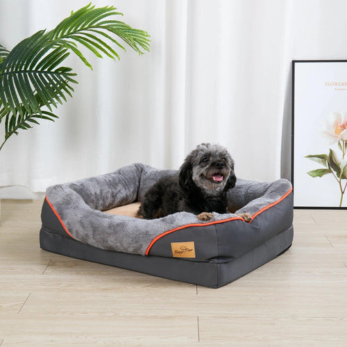 AscentPets Orthopedic Bolster Dog Bed for Large Dogs (with Waterproof Removable Cover) - Ascent Pets