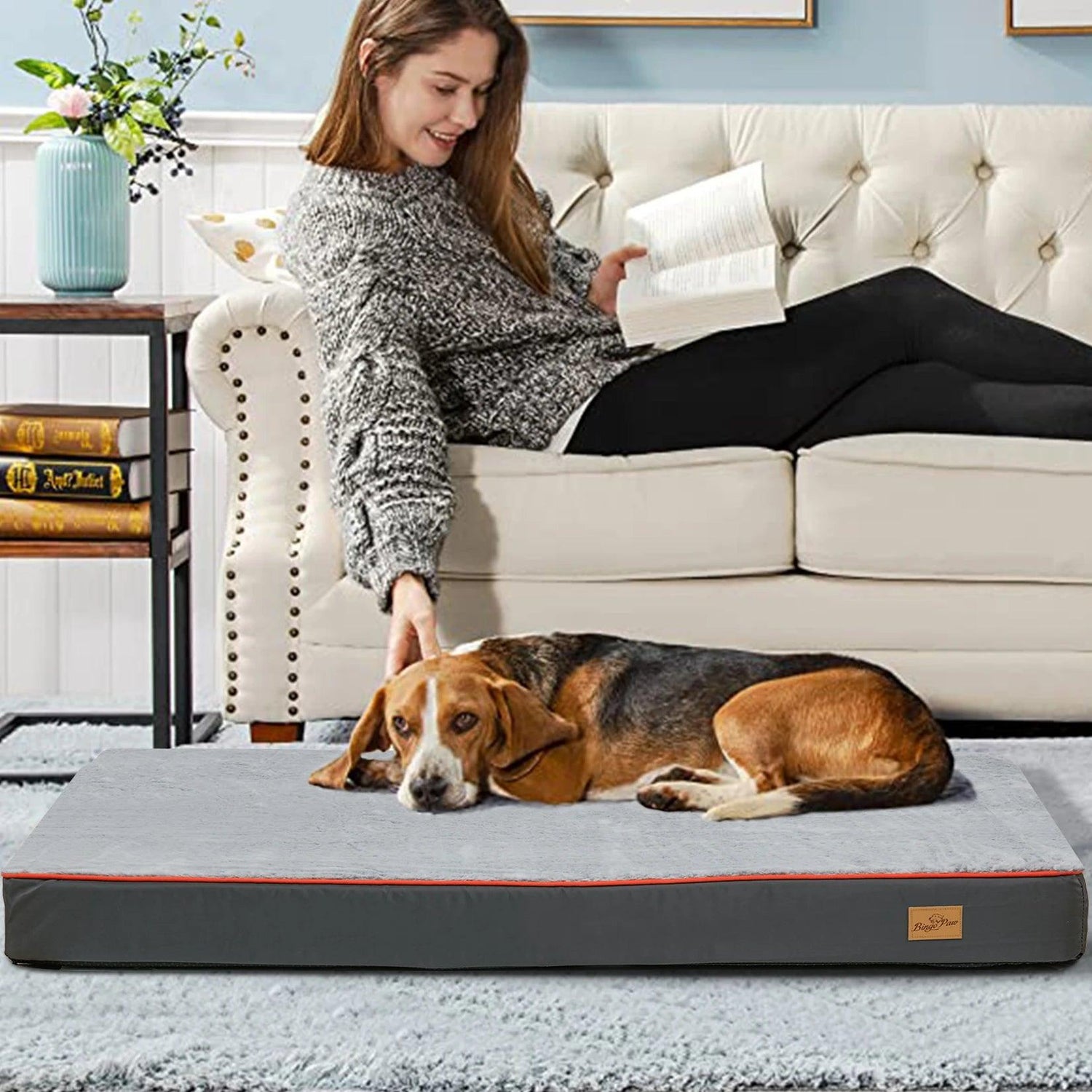 AscentPets Orthopedic Memory Foam Waterproof Dog Bed for Large Dogs (with Removable Cover) - Ascent Pets