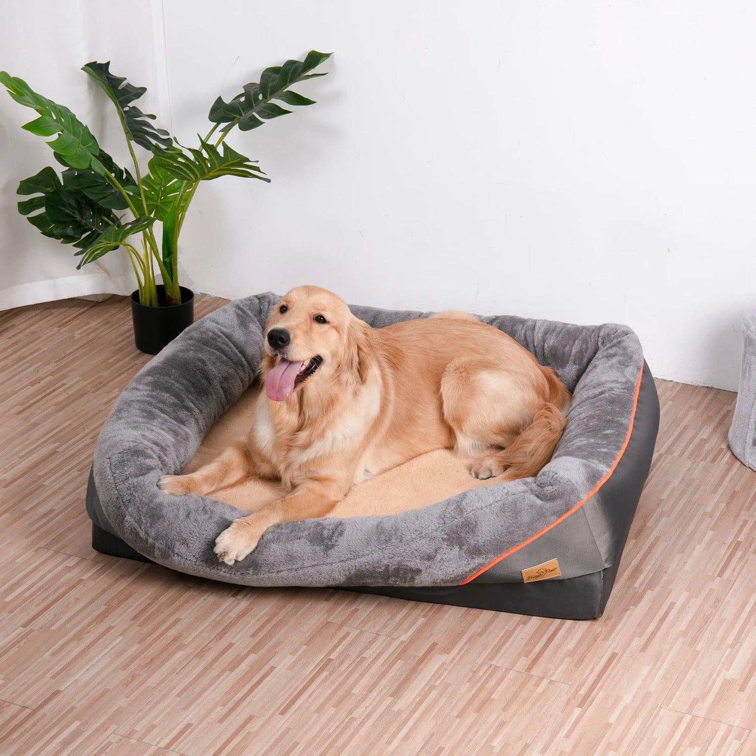 AscentPets Orthopedic Bolster Dog Bed for Large Dogs (with Waterproof Removable Cover) - Ascent Pets