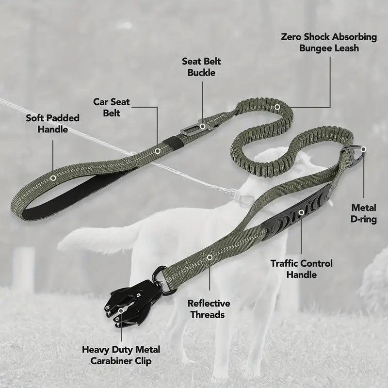 AscentPets Heavy Duty Tactical Dog Leash + Dog Seatbelt - Ascent Pets